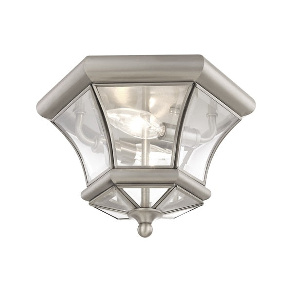 Monterey/Georgetown 2 Light Brushed Nickel Outdoor Ceiling Mount