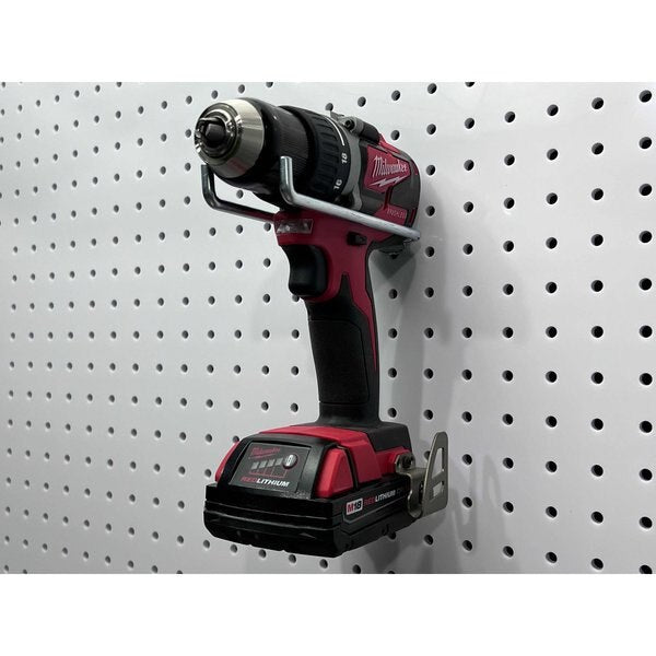 5-3/4 In. Double Rod 80 Degree Bend Steel Pegboard Hook for 1/8 In. and 1/4 In. Pegboard 10 Pack