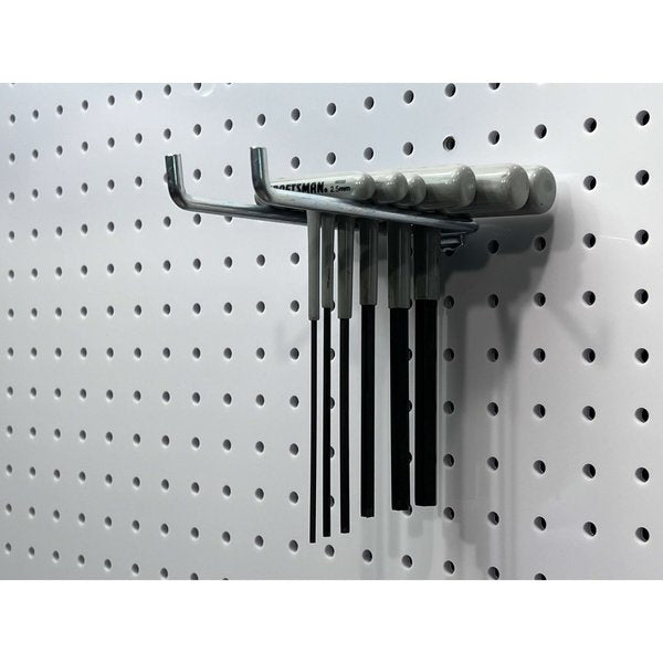 5-3/4 In. Double Rod 80 Degree Bend Steel Pegboard Hook for 1/8 In. and 1/4 In. Pegboard 10 Pack