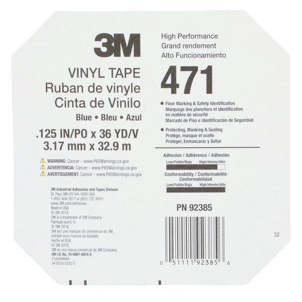 Vinyl Tape 471, Red, 1/4