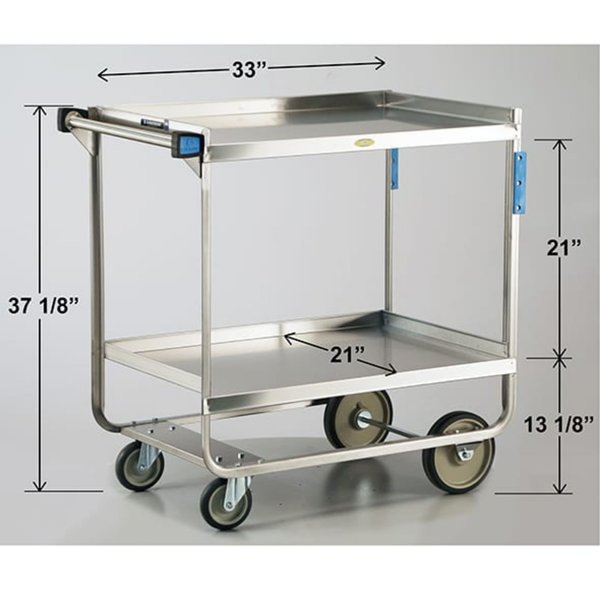 Stainless Steel Utility Cart; 700 Lb Capacity, 2 Shelf, 21