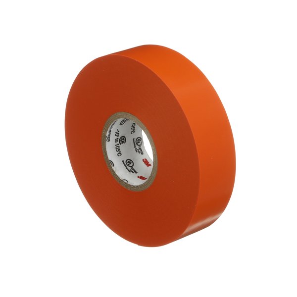 Vinyl Electrical Tape, 35, Scotch, 3/4 in W x 66 ft L, 7 mil thick, Orange, 1 Pack