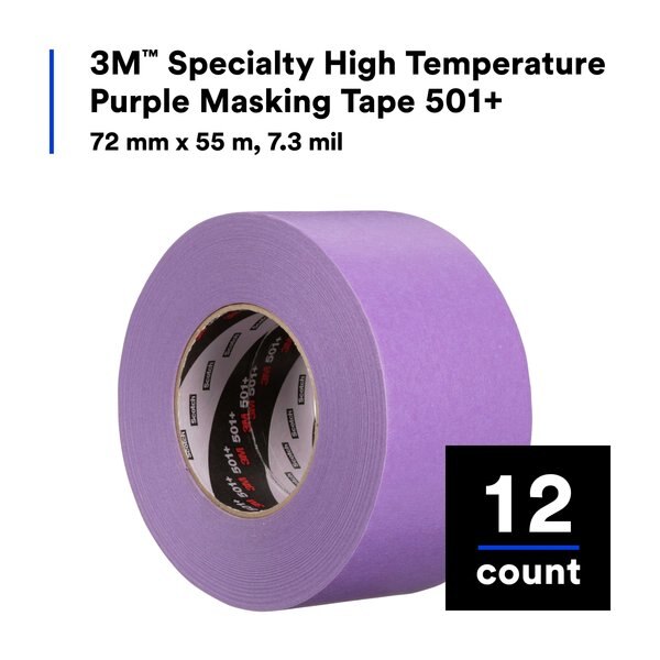 Masking Tape, 72mm W, Rubber Adhesive, PK12