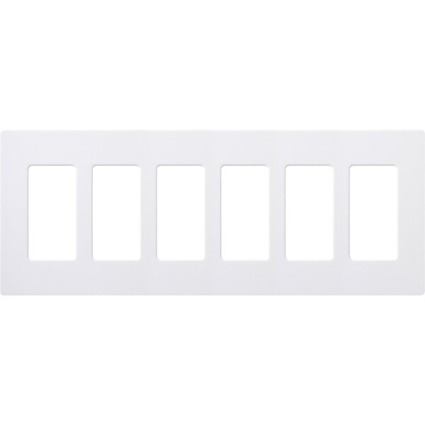 Designer Wall Plates, Number of Gangs: 6 Thermoset, Gloss Finish, White