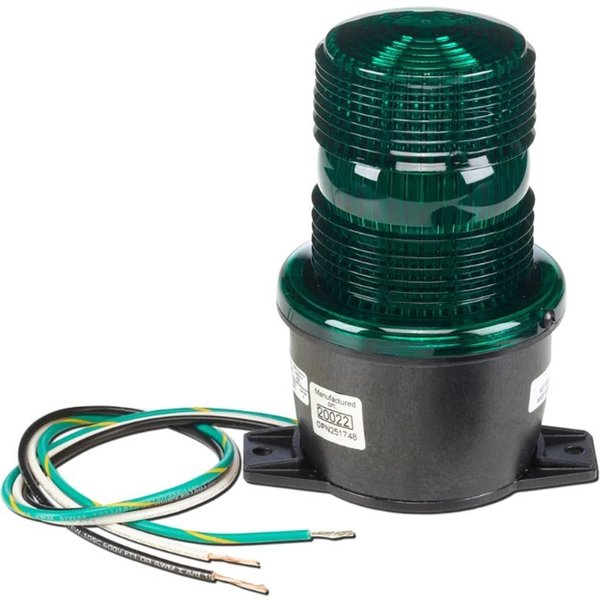 Low Profile Warning Light, LED, Green, 24V