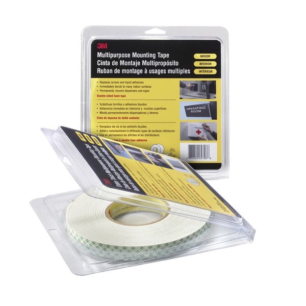 Double Coated Tape, Foam, Off White, PK9