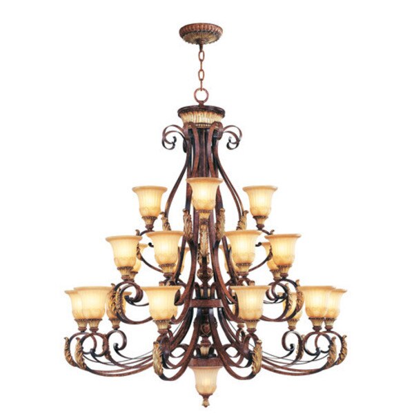 Villa Verona 23 Light Verona Bronze with Aged Gold Leaf Chandelier