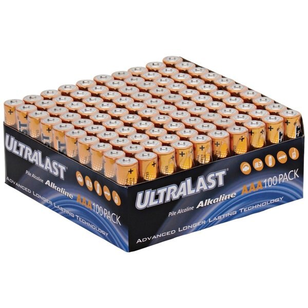 Battery 1.5 Volt Alkaline Ultralast 100 Pack AAA Alkaline Battery