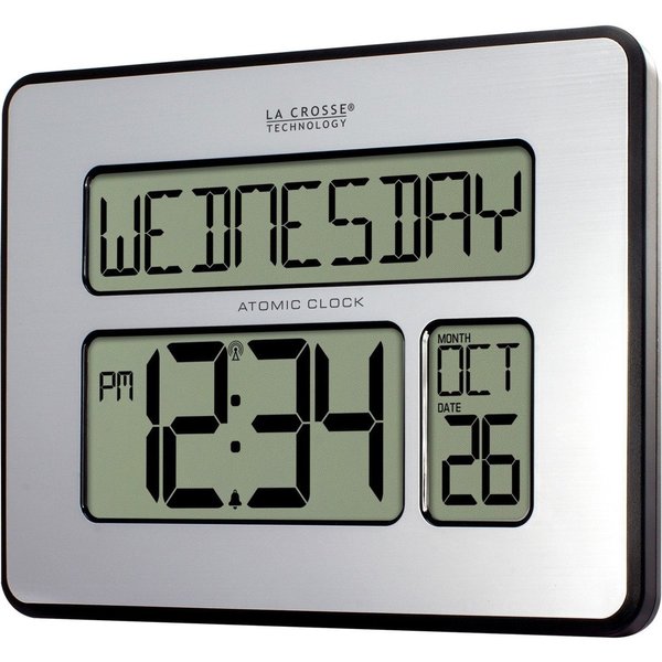 Atomic Dgtl Wall Clock, Wht Backlight