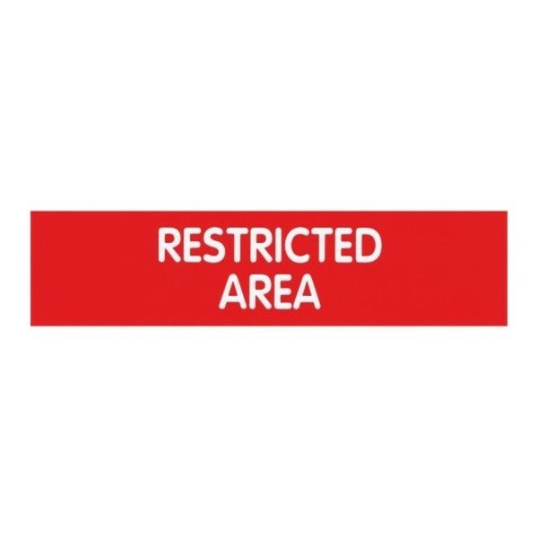 Sign, Engraved, RESTRICTED AREA, 2x8