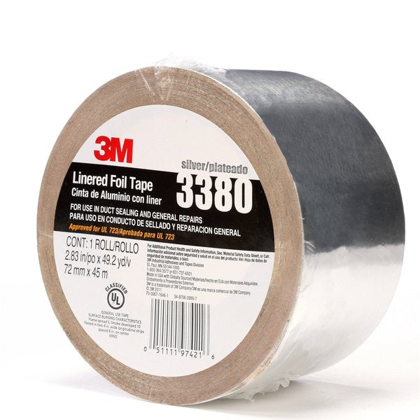 Foil Tape with Liner, 2-53/64inx49yd, Slvr