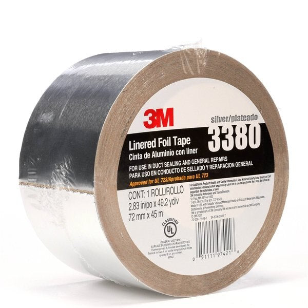 Foil Tape with Liner, 2-53/64inx49yd, Slvr