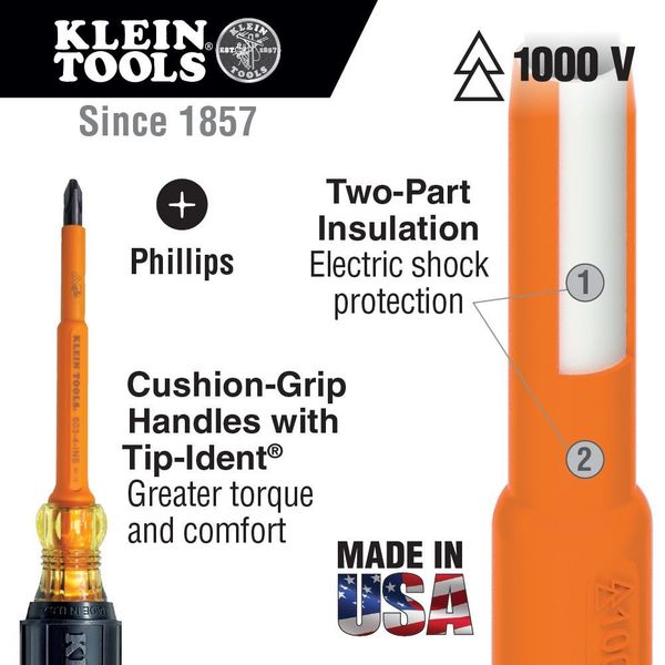 Insulated Phillips Screwdriver #2 Round