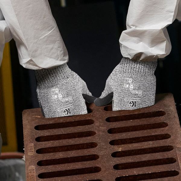 Cut Resist Gloves, M, Blk/Salt Pepper, PR