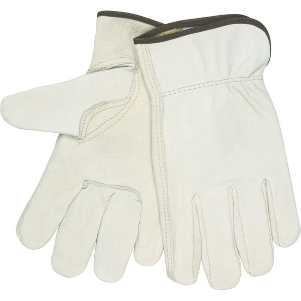 Leather Drivers Gloves, M, Cream, PR