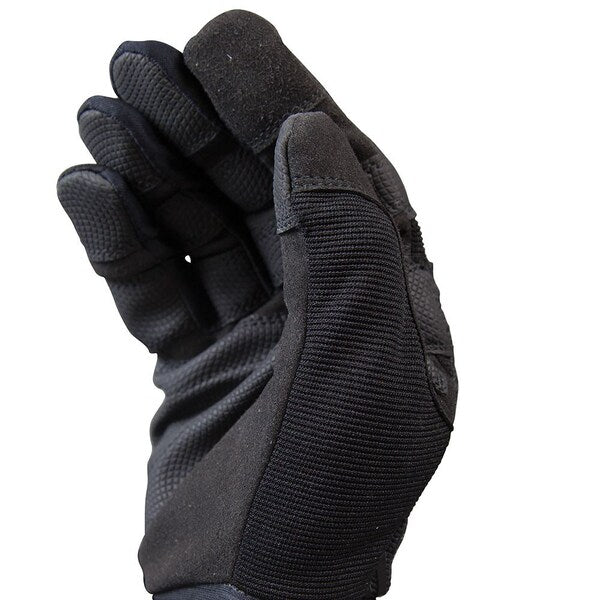 Mechanics Gloves, M, Black, Reinforced Padded, Fabric
