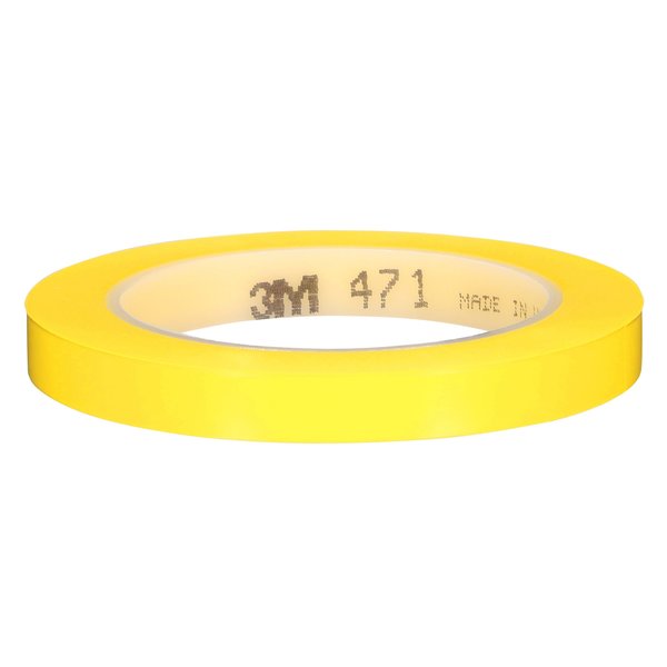 Vinyl Tape 471, Yellow, 1/2