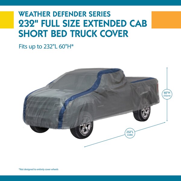 Grey Extended Cab Short Bed Truck Cover