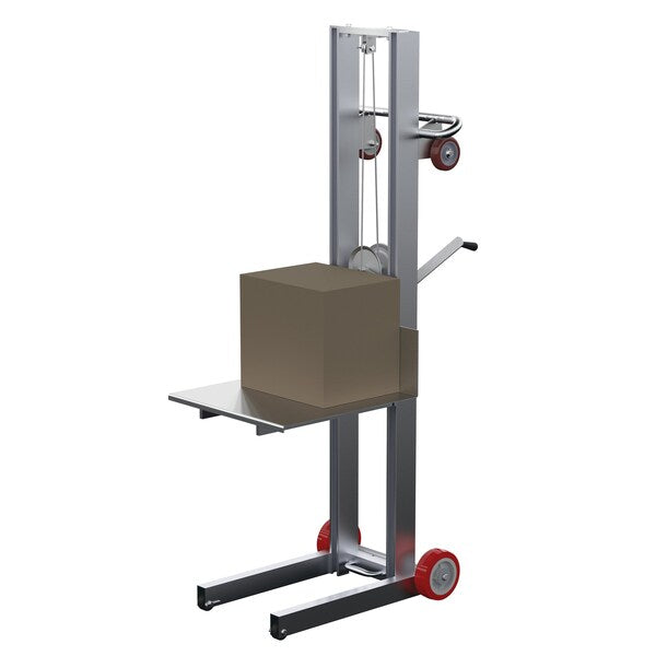 Manual Platform Lift Truck, Manual, 400 lb Load Capacity, Hand Winch Lift Control