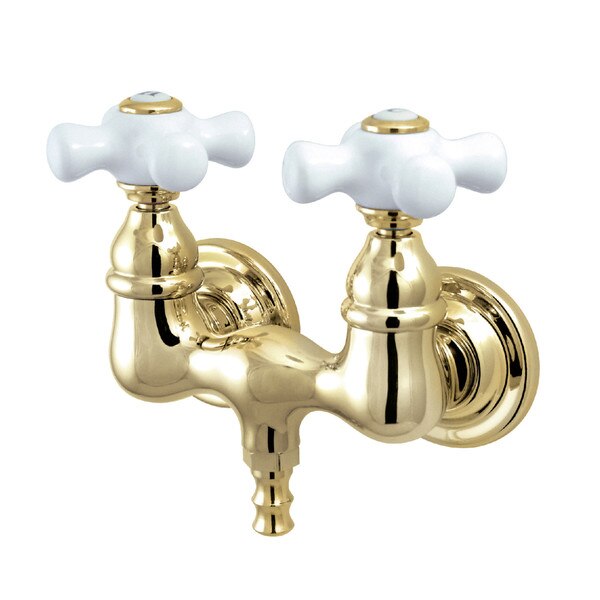 Wall-Mount Clawfoot Tub Faucet, Polished Brass, Tub Wall Mount