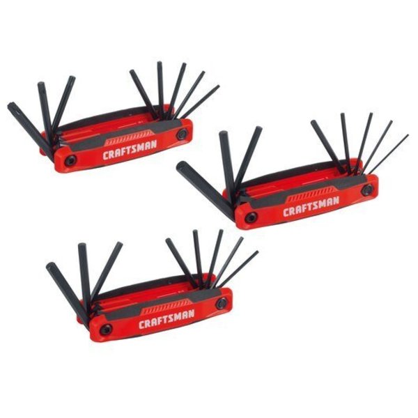 Folding Hex Key Set, 25-Key, PK3