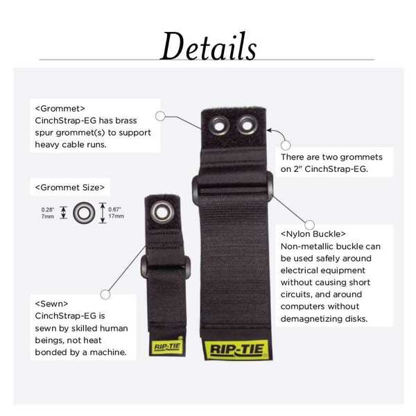 Back-to-Back Strap, No Adhesive, 16 in, 2 in Wd, Brown