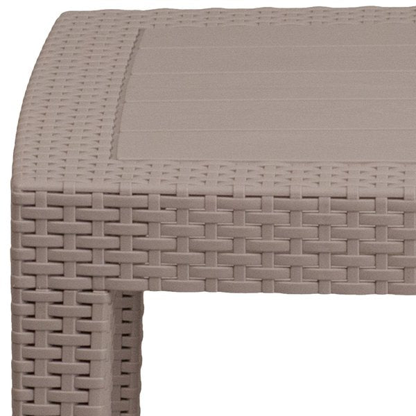 Rectangle Coffee Table, 27.75 W, 19.75 L, 15 H, Resin Top, Light Gray