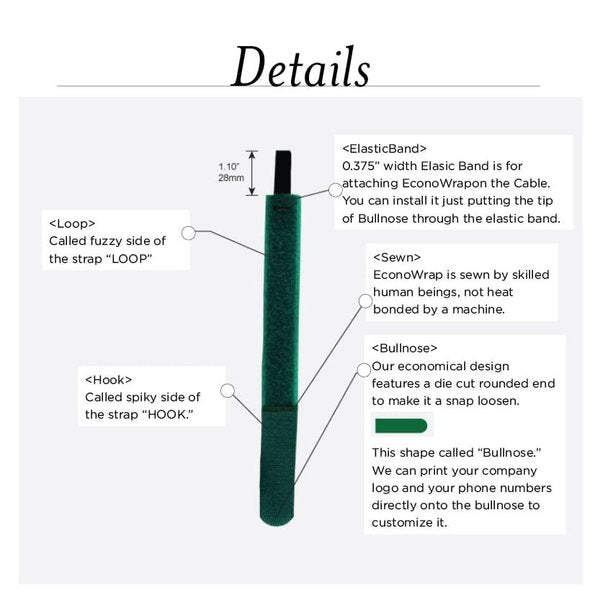 Back-to-Back Strap, No Adhesive, 7 in, 3/4 in Wd, Black, 5 PK