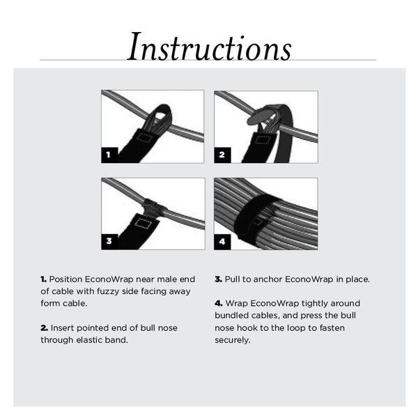 Back-to-Back Strap, No Adhesive, 7 in, 3/4 in Wd, Black, 5 PK