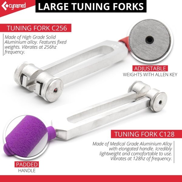 Color-Coded Tuning Fork With Hammer Soun