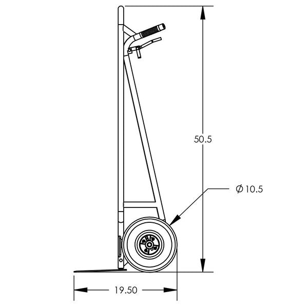 Flat Back Beverage Hand Truck, w/Brakes