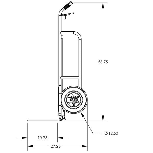 Ezy-Tilt Std, 2-Whl Pallet Truck, Stl Frm