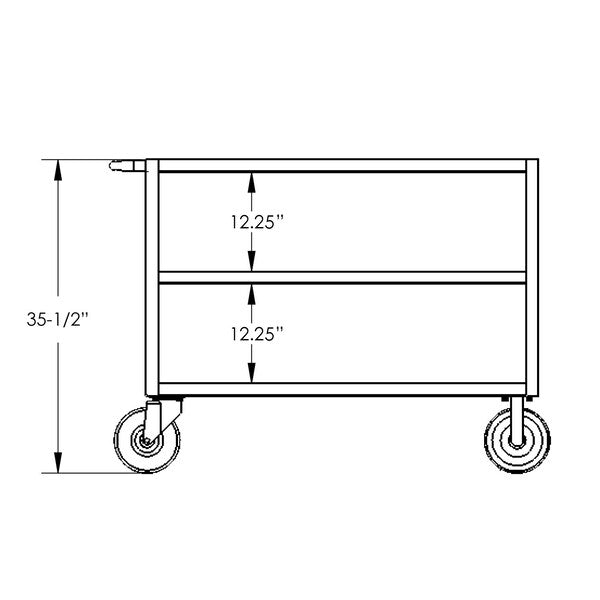 Utility Cart, Three Shelf, 24x48
