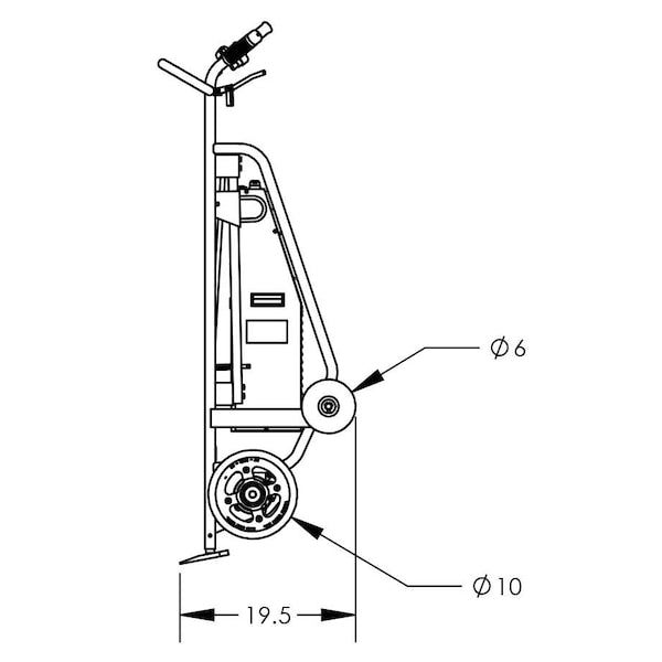 Powered Hand Truck, 800 lb, w/Solid Rubber