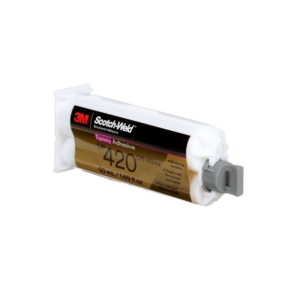 Epoxy Adhesive, DP420 Series, Off-White, 2:01 Mix Ratio, 2 hr Functional Cure, Dual-Cartridge