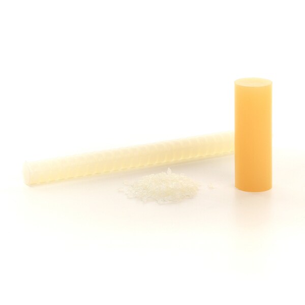 Hot Melt Adhesive, Tan, 5/8 in Diameter, 8 in Length, 30 sec Begins to Harden