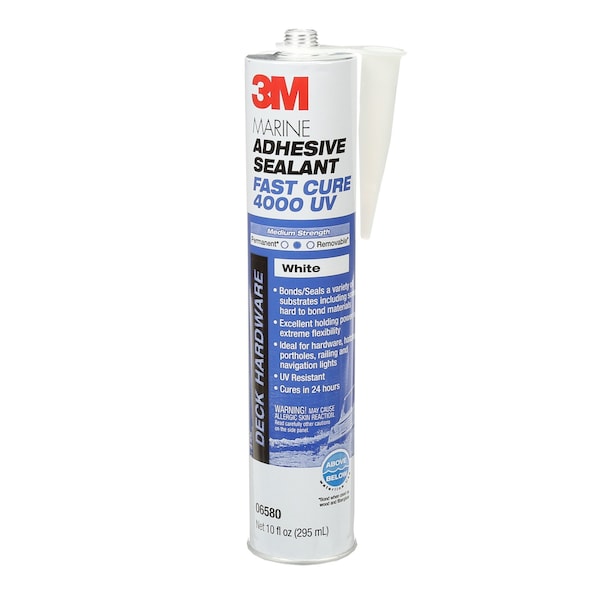UV-Resistant Fast Cure 4000 UV Gasket Sealant, 10 oz, White, Temp Range -40 to 190 Degrees F