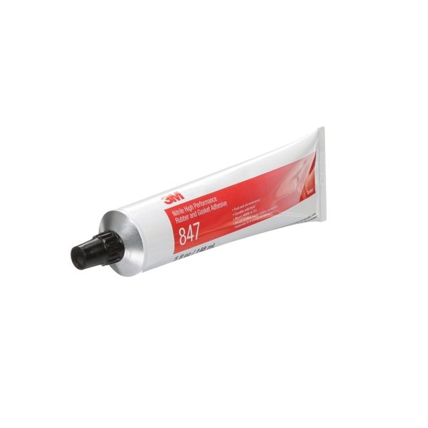 Rubber and Gasket Adhesive, 847, 5 fl oz, Tube, Brown