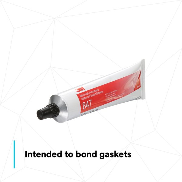 Rubber and Gasket Adhesive, 847, 5 fl oz, Tube, Brown