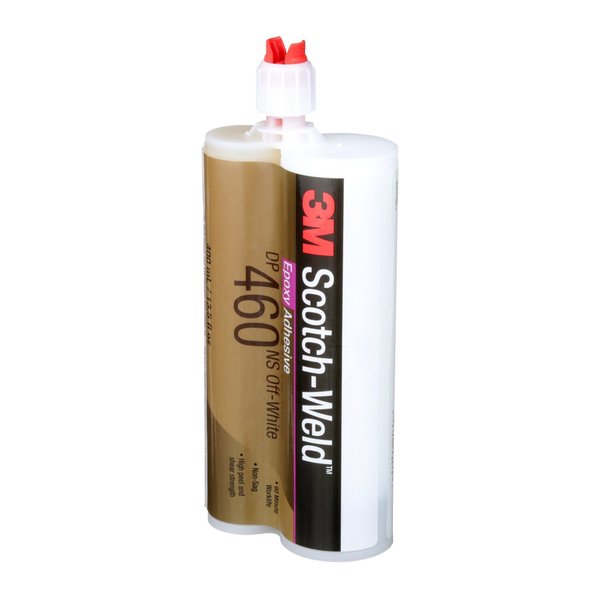 Epoxy Adhesive, DP460 Series, Off-White, 2:01 Mix Ratio, 4 hr Functional Cure, Dual-Cartridge