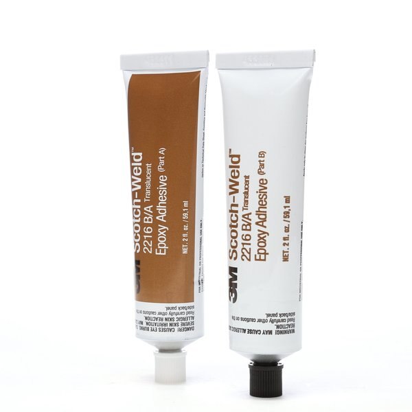 Epoxy Adhesive, 2216 Series, Clear, 1:01 Mix Ratio, 16 hr Functional Cure, Tube