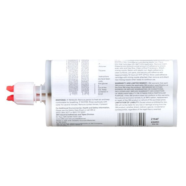 Epoxy Adhesive, DP190 Series, Gray, 1:01 Mix Ratio, 12 hr Functional Cure, Dual-Cartridge