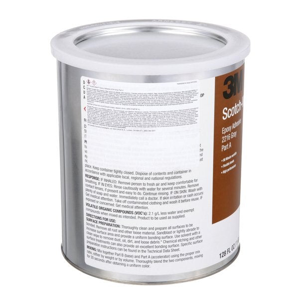 Epoxy Adhesive, 2216 Series, Gray, 2:03 Mix Ratio, 12 hr Functional Cure, Can