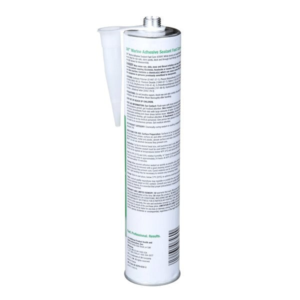 Marine Sealant, 10 oz, Cartridge, White, Polyurethane Base, 12 PK