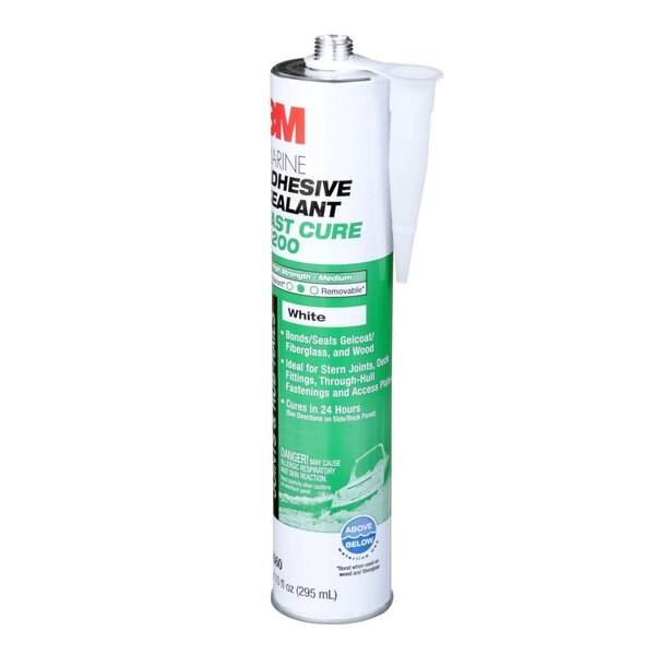 Marine Sealant, 10 oz, Cartridge, White, Polyurethane Base, 12 PK