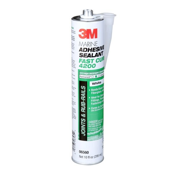 Marine Sealant, 10 oz, Cartridge, White, Polyurethane Base, 12 PK