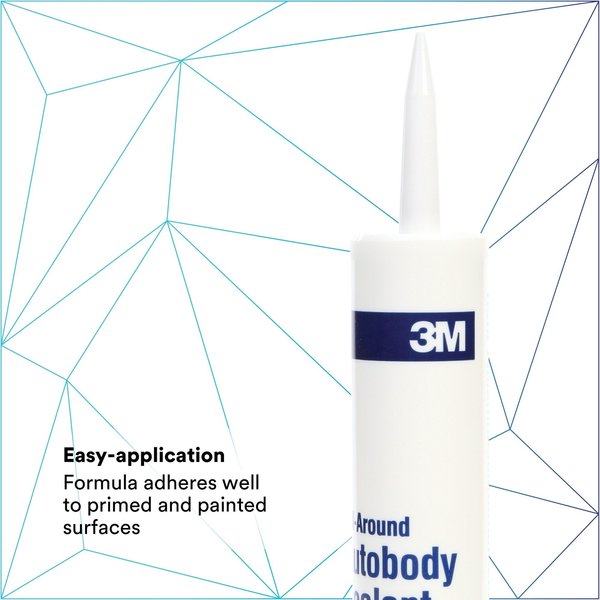 Autobody Sealant, 10.3 oz, Cartridge, White, Synthetic-Elastomer Base, 12 PK