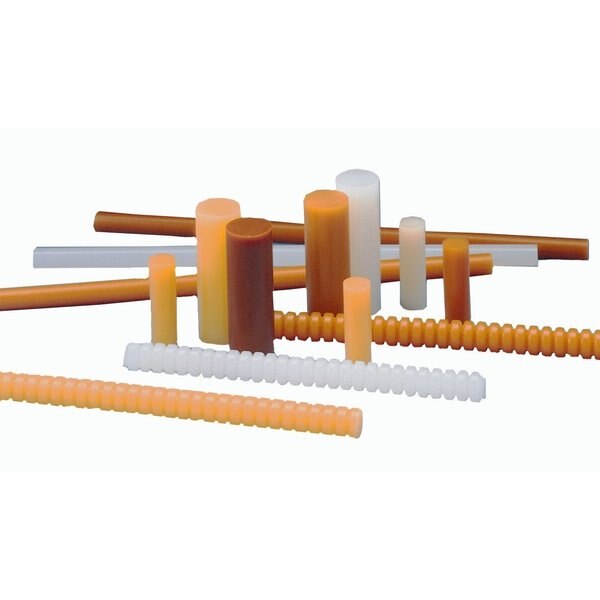 Hot Melt Adhesive, Light Amber, 1 in Diameter, 3 in Length, 25 sec Begins to Harden