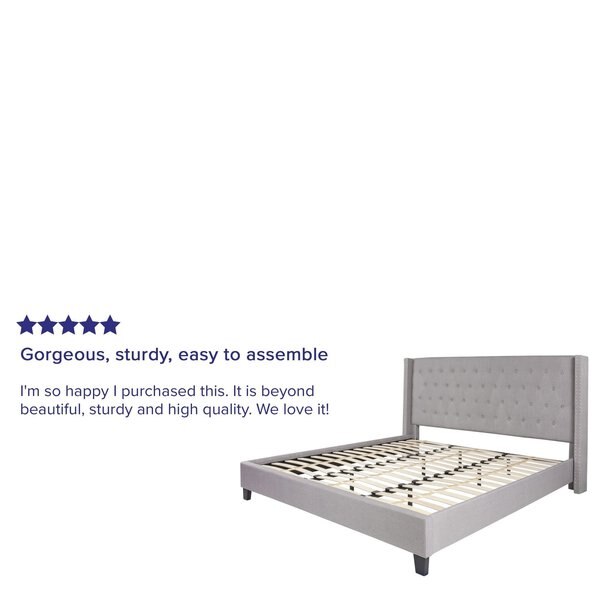 Platform Bed, Riverdale, King, Light Gray