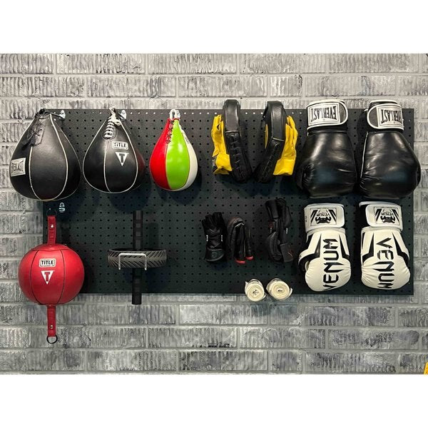 (2) 24 In. W x 48 In. H x 1/4 In. D ABS Pegboards 48 pc. DuraHook Assortment 4 Hanging Bins